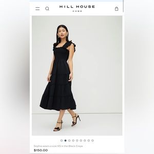 Hill House Nap dress Black Crepe (wrinkle dress) size medium. NWT